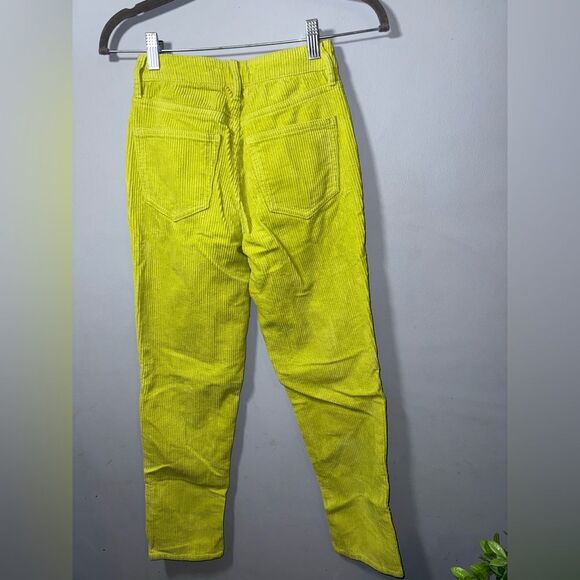 PacSun Womens Lime Green Corduroy Mom Jeans Bright Size 22 EUC - Picture 6 of 11